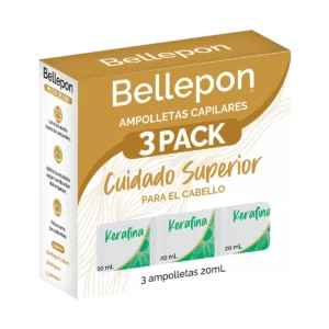 Ampolletas Bellepon Keratina 3 Pack